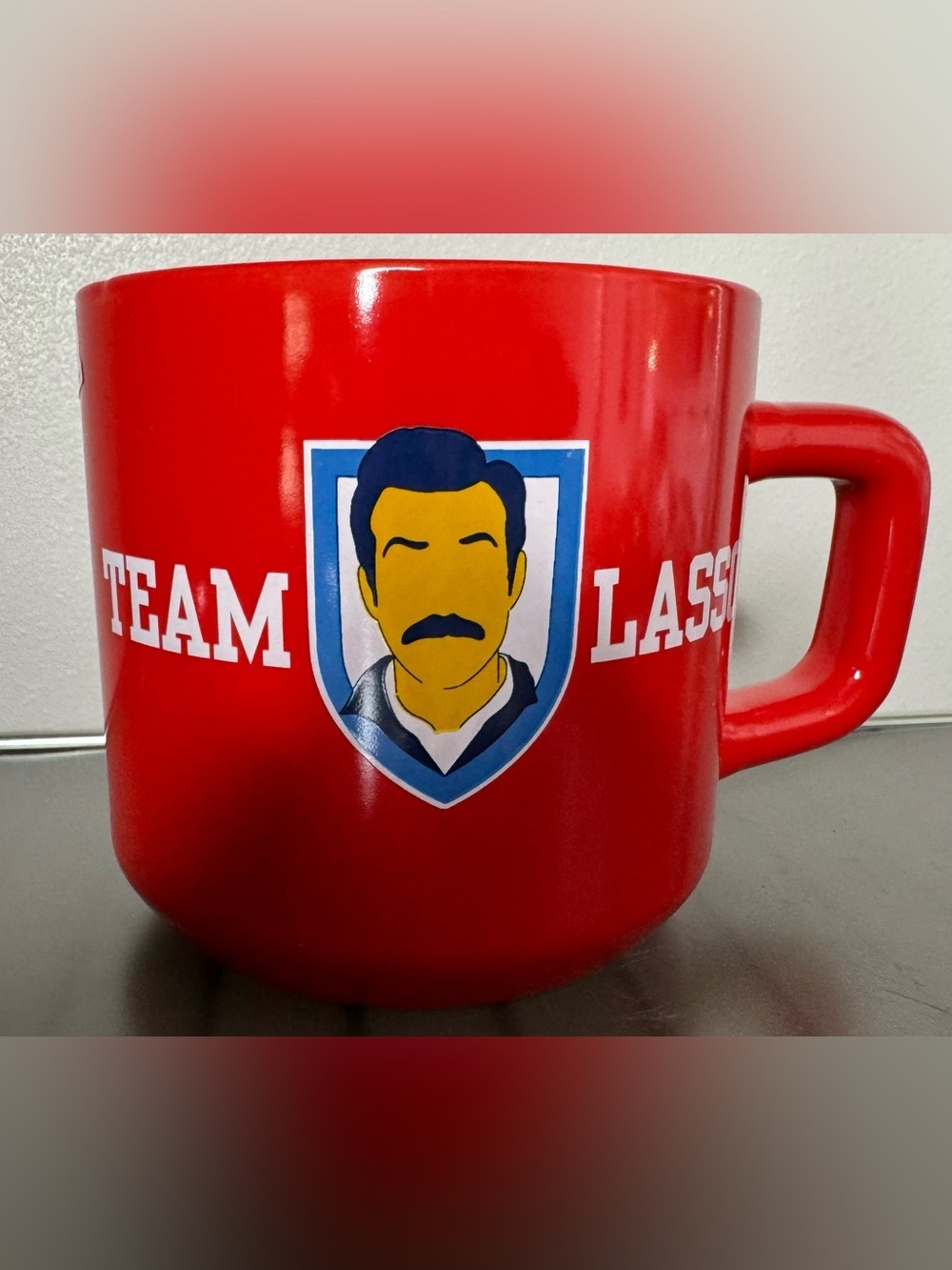Red Ceramic Team Lasso Graphic Mug I believe in believe gift novelty tv show